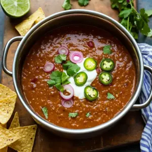 Bowl of simple black bean soup garnished with cilantro and lime