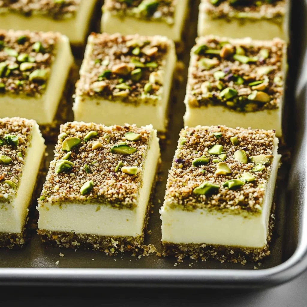Delicious simple pistachio tiramisu with creamy layers and crushed pistachios on top