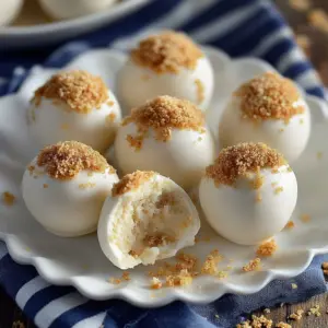 Delicious handmade pumpkin spice truffles on a rustic wooden table.