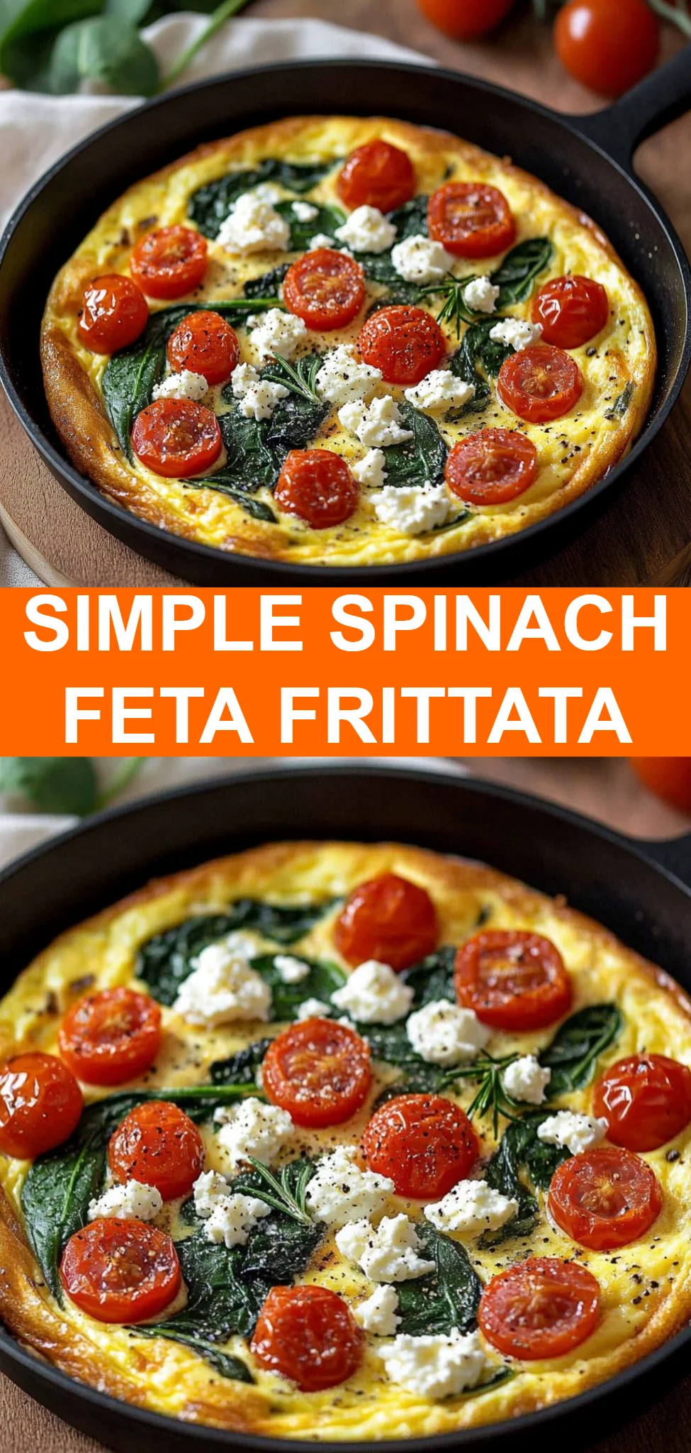 Simple Spinach Feta Frittata
