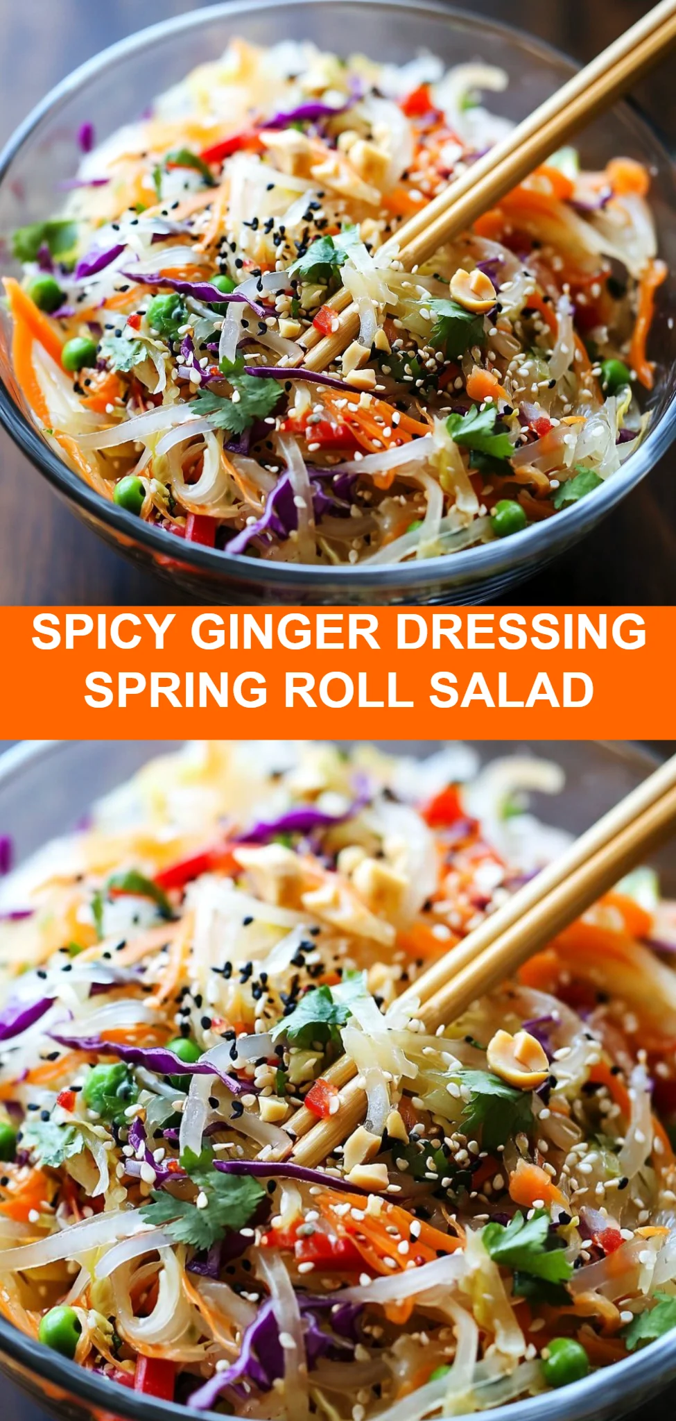 Spicy Ginger Dressing Spring Roll Salad