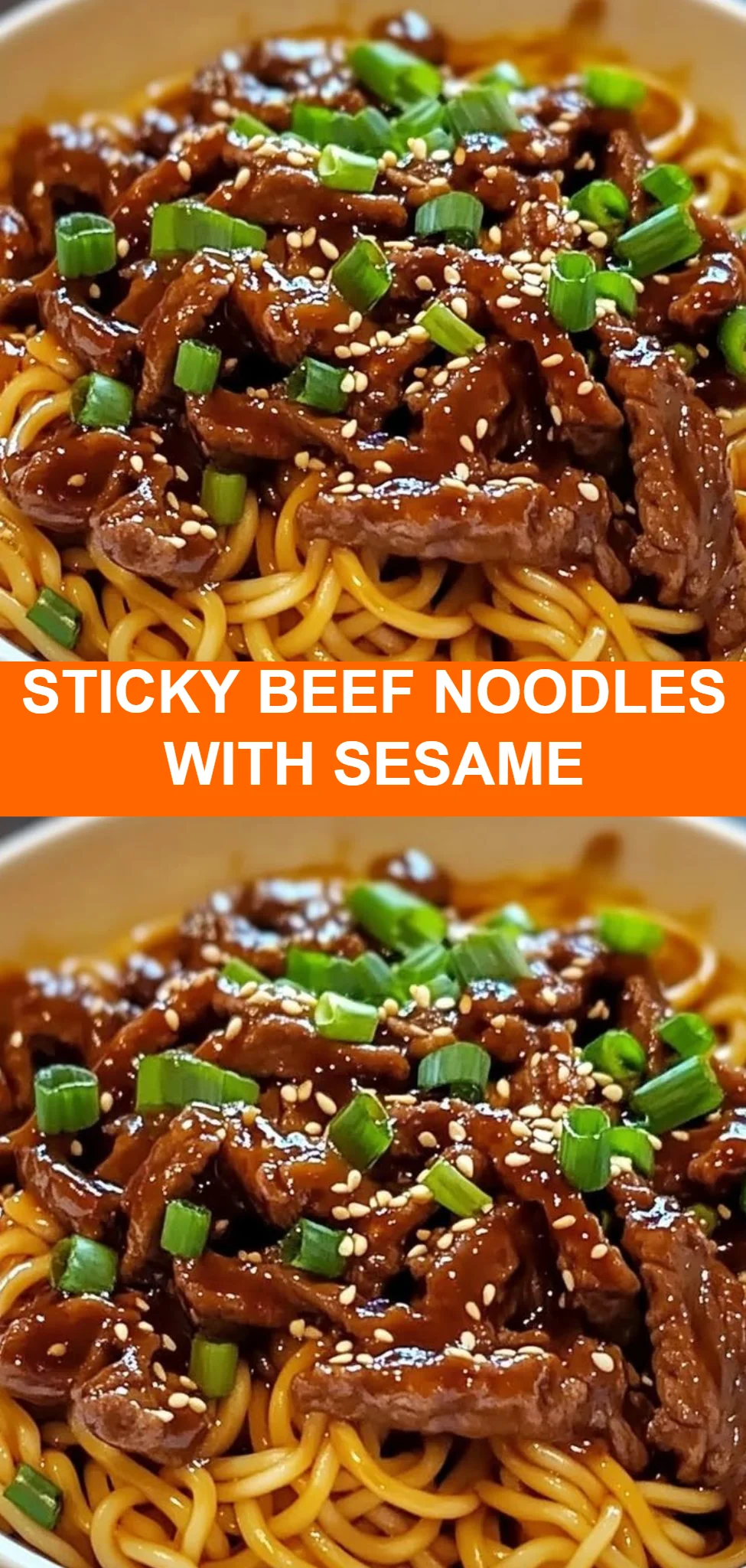 Sticky Beef Noodles with Sesame
