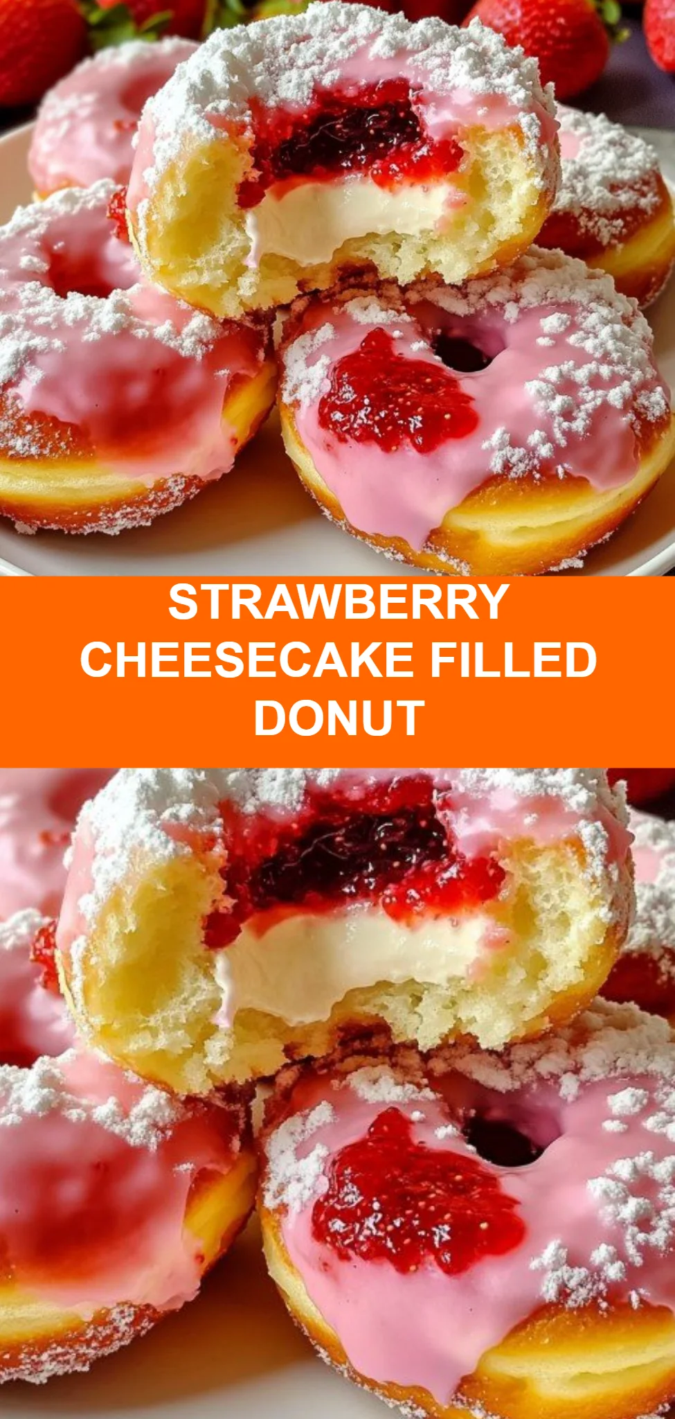 Strawberry Cheesecake Filled Donut