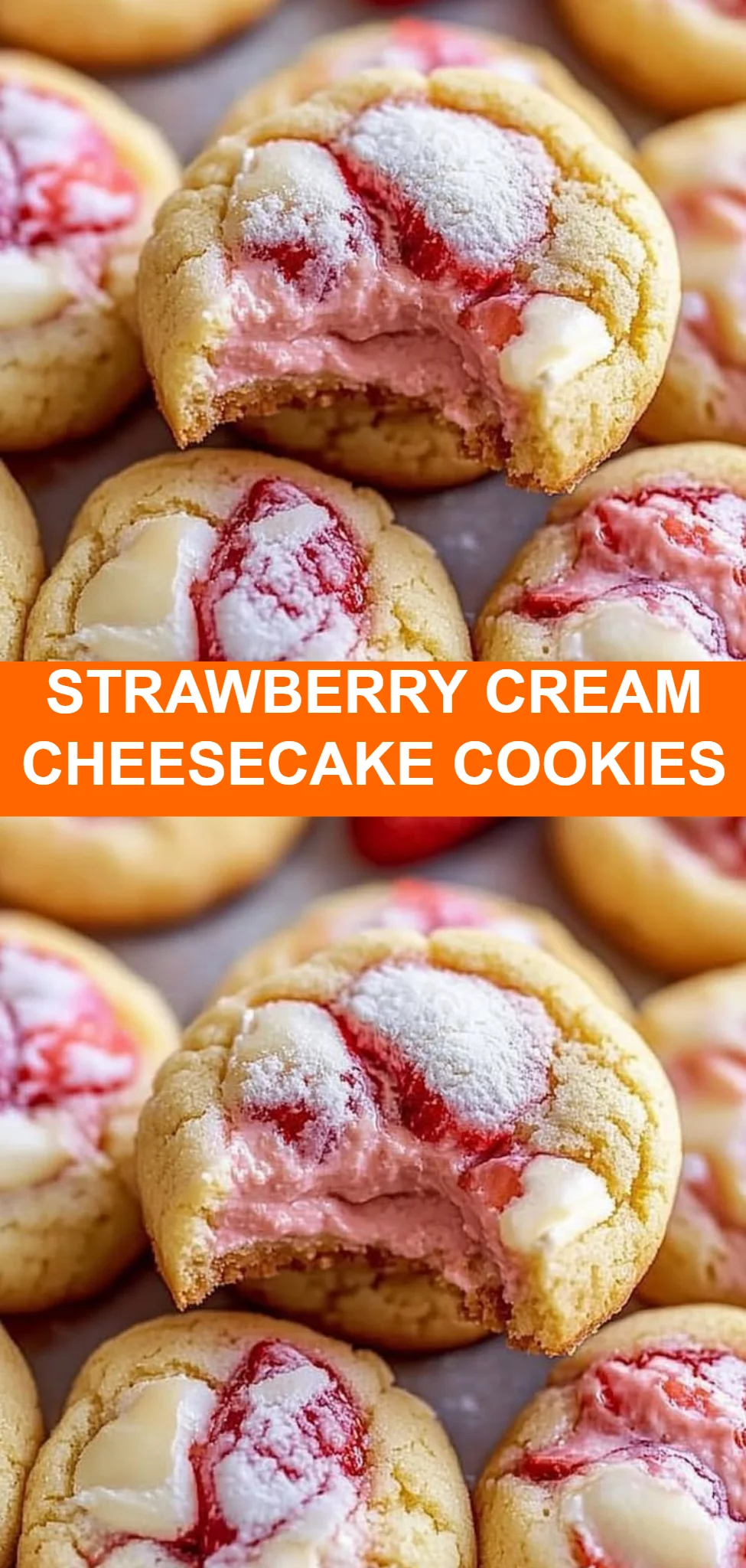 Strawberry Cream Cheesecake Cookies