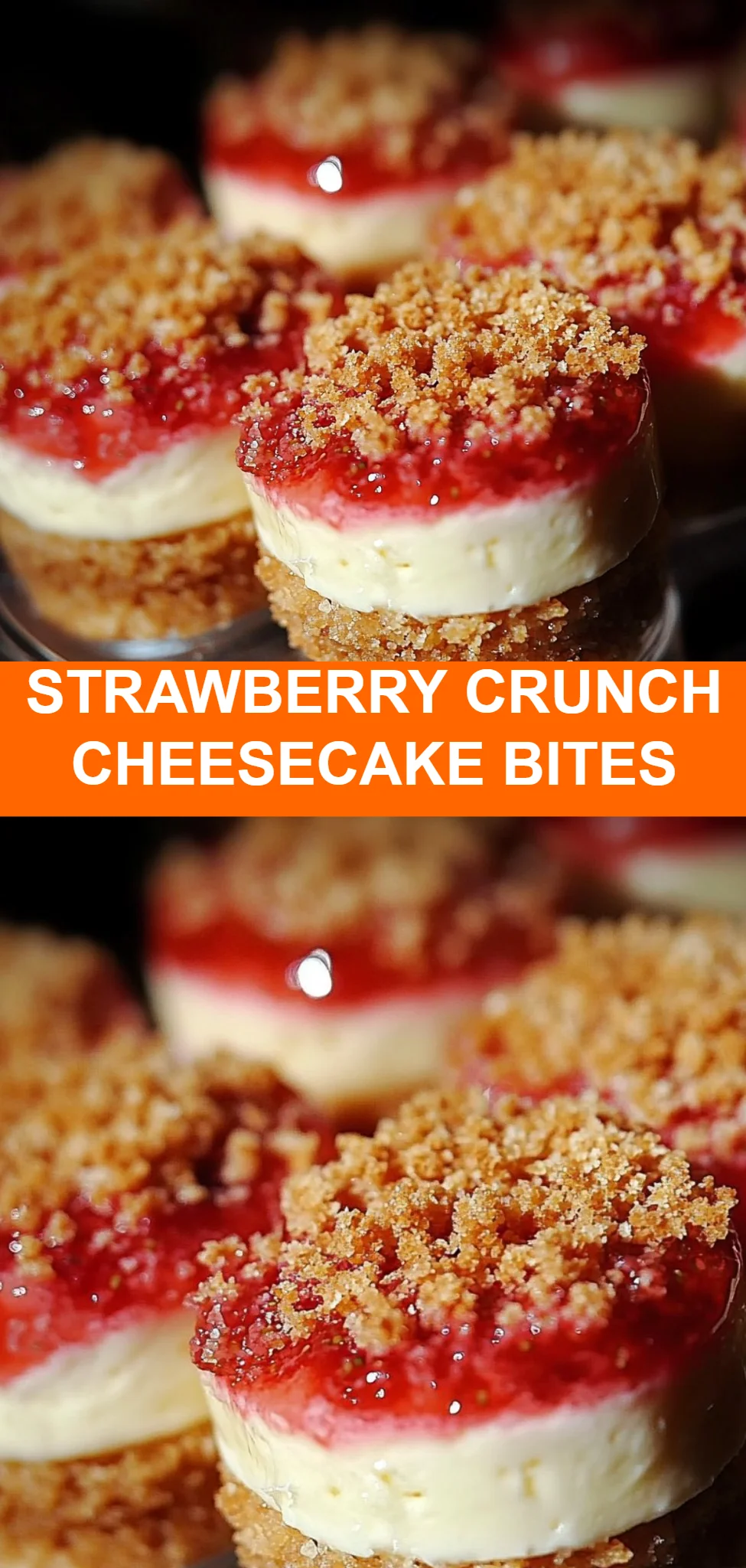 Strawberry Crunch Cheesecake Bites