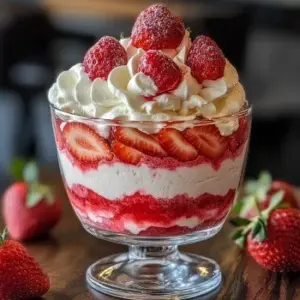 Delicious Strawberry Pina Colada smoothie in a glass with fresh strawberries