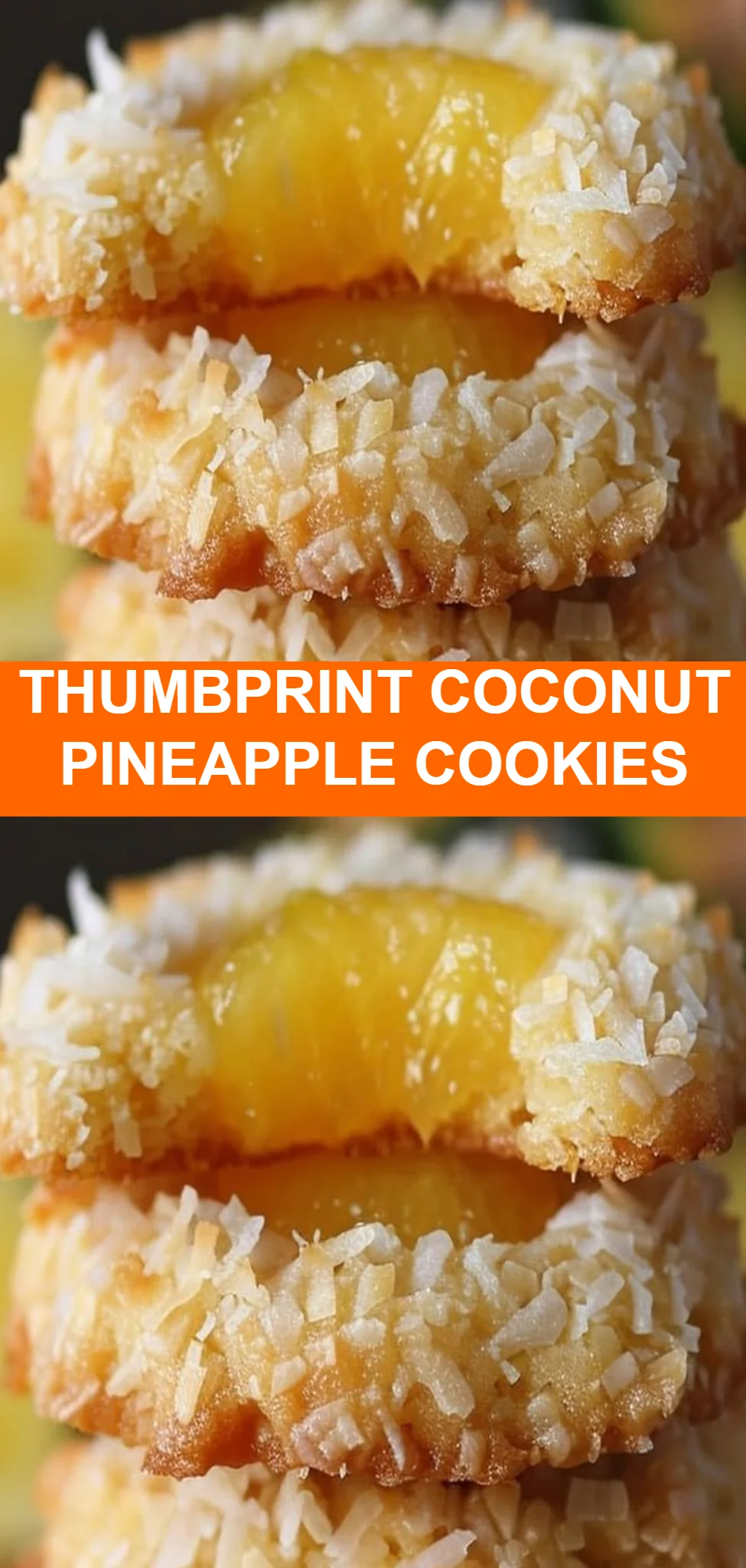 Thumbprint Coconut Pineapple Cookies