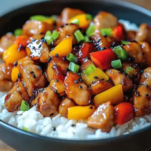 Tropical Crockpot Chicken Delight served in a bowl with vibrant vegetables