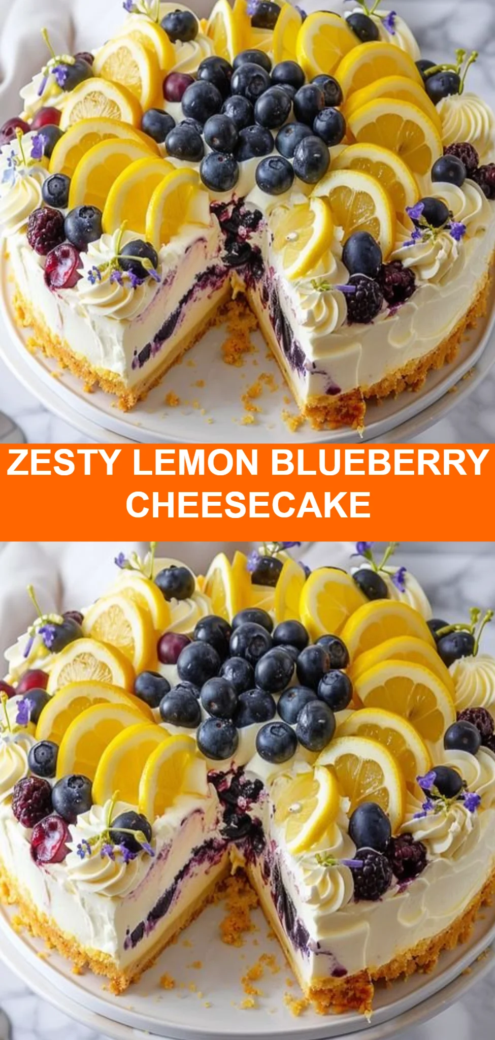 Zesty Lemon Blueberry Cheesecake